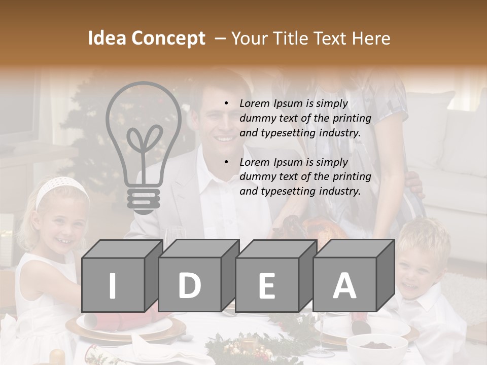 Family Celebrating Christmas PowerPoint Template