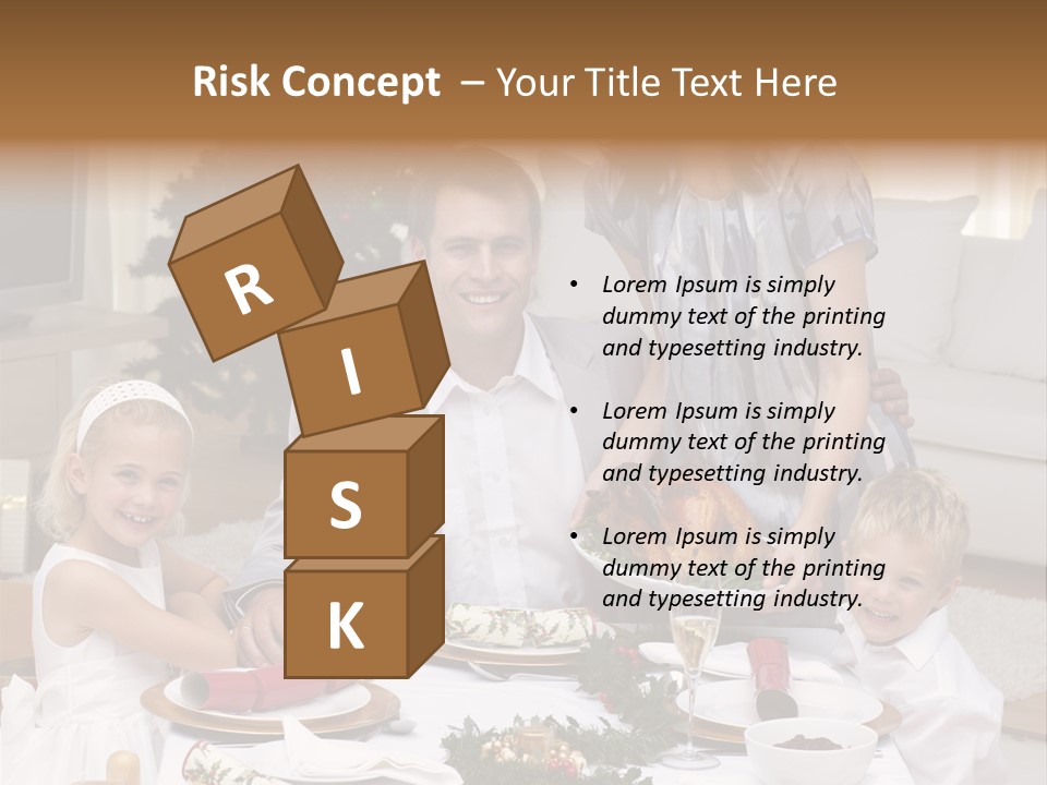 Family Celebrating Christmas PowerPoint Template