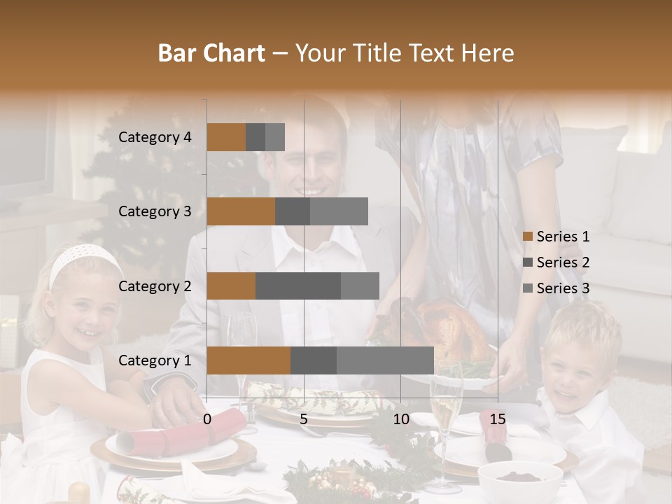 Family Celebrating Christmas PowerPoint Template