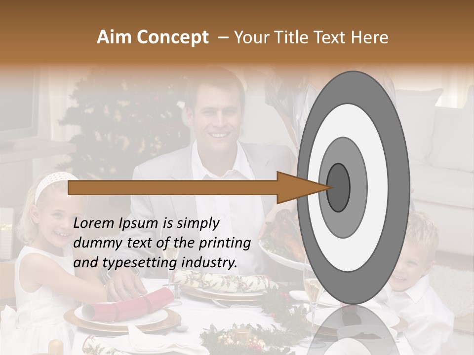 Family Celebrating Christmas PowerPoint Template