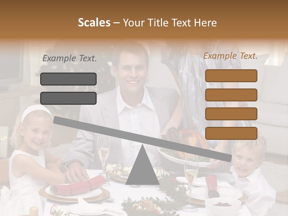 Family Celebrating Christmas PowerPoint Template