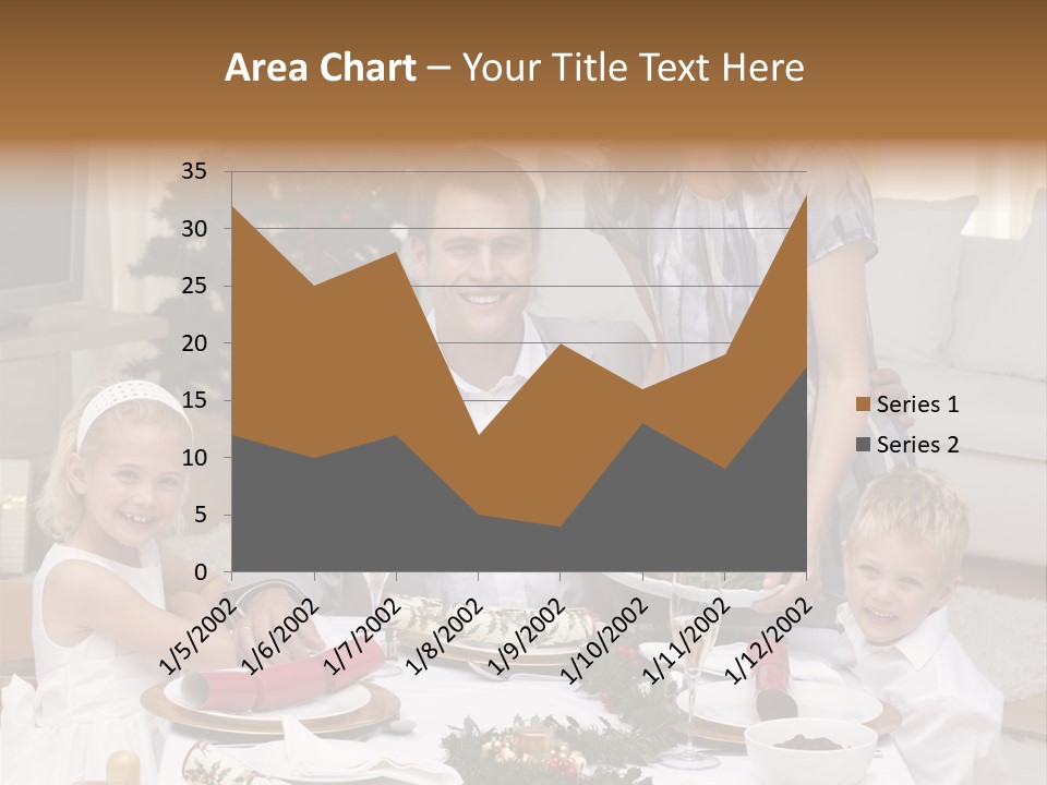Family Celebrating Christmas PowerPoint Template