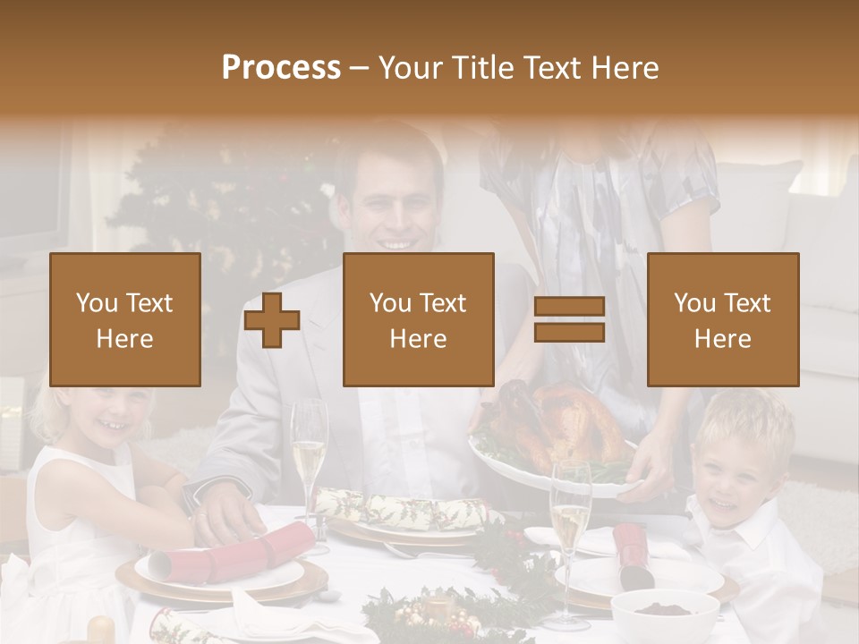 Family Celebrating Christmas PowerPoint Template