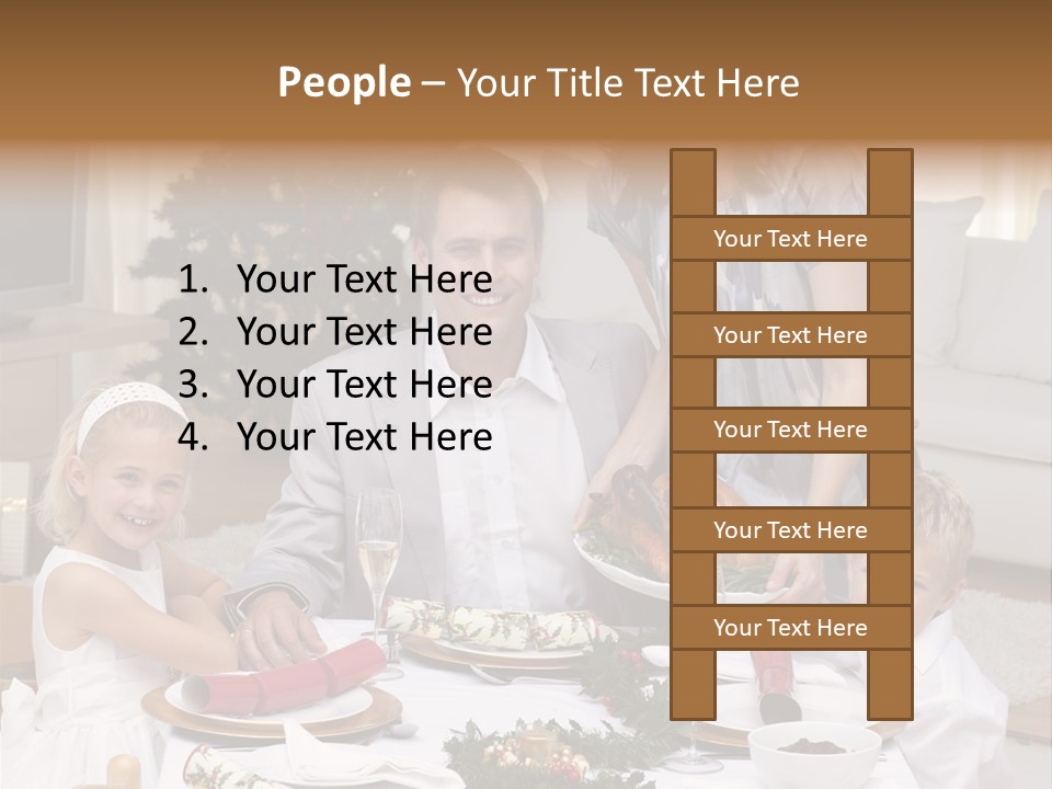 Family Celebrating Christmas PowerPoint Template