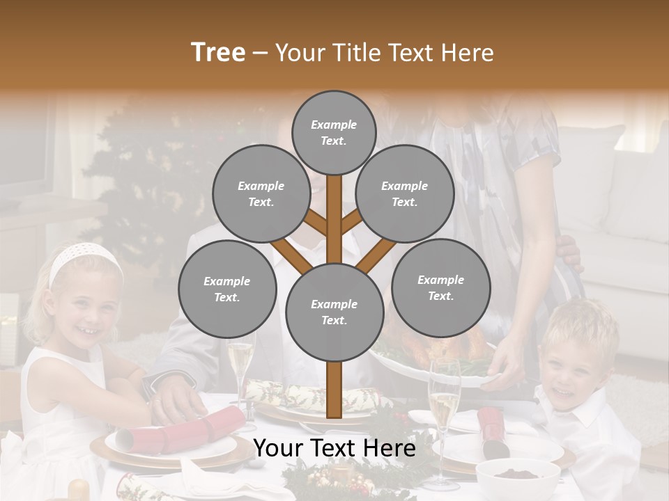 Family Celebrating Christmas PowerPoint Template
