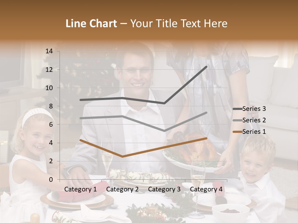 Family Celebrating Christmas PowerPoint Template