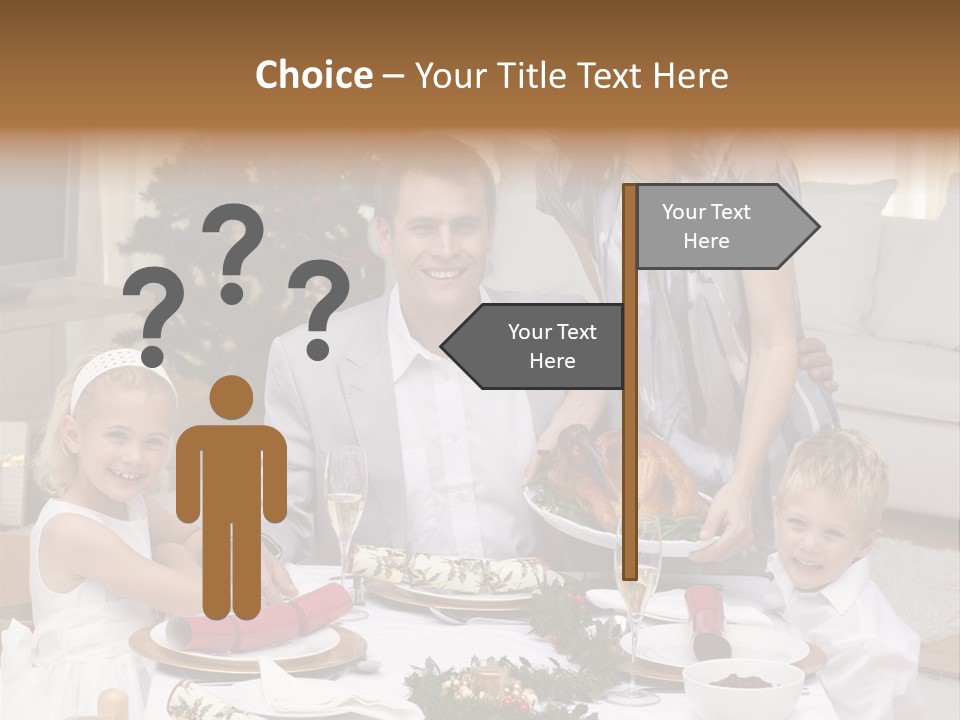 Family Celebrating Christmas PowerPoint Template