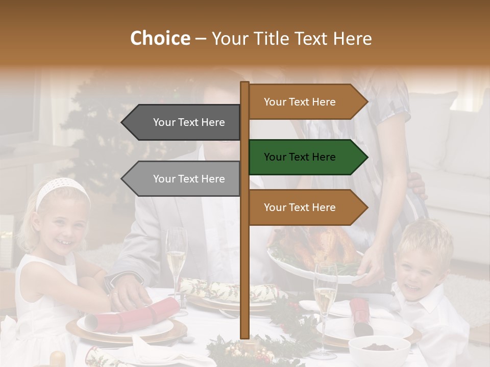 Family Celebrating Christmas PowerPoint Template