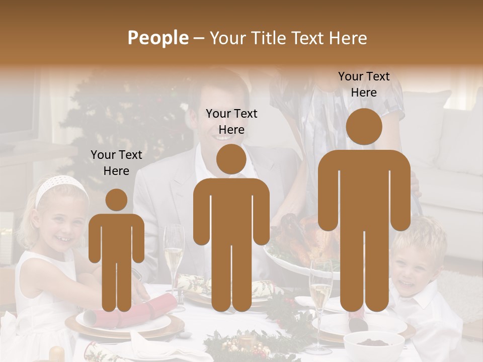 Family Celebrating Christmas PowerPoint Template