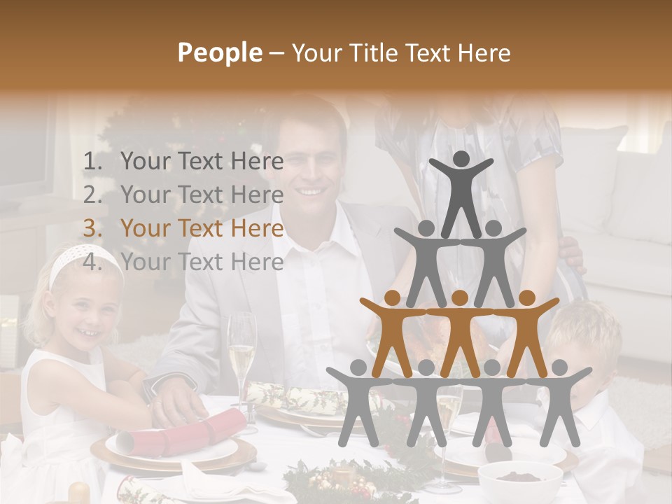 Family Celebrating Christmas PowerPoint Template