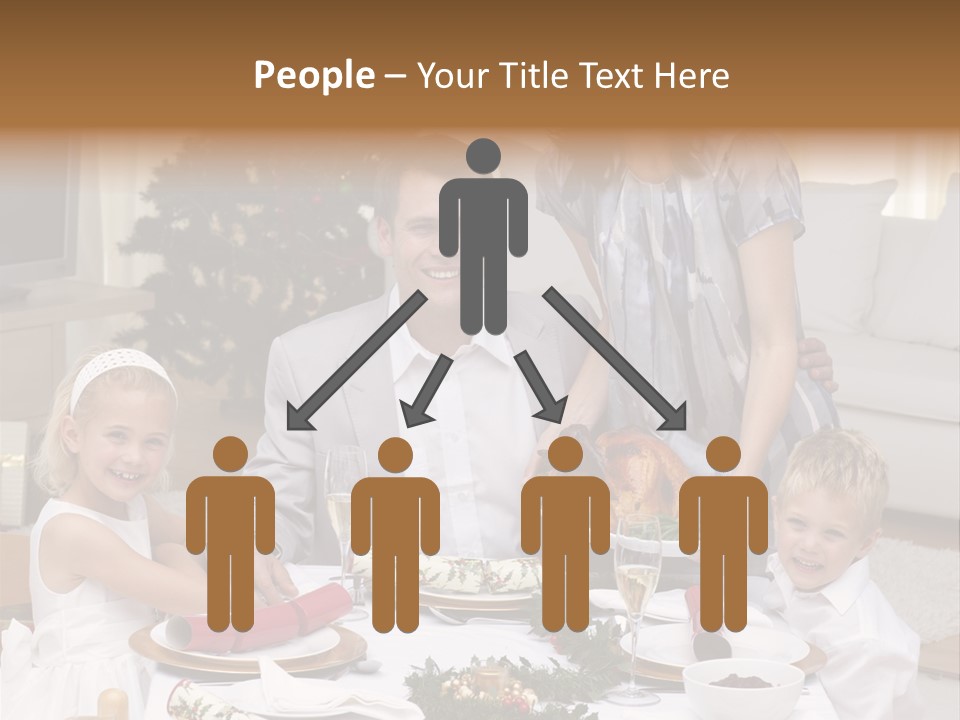 Family Celebrating Christmas PowerPoint Template