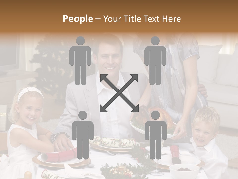 Family Celebrating Christmas PowerPoint Template