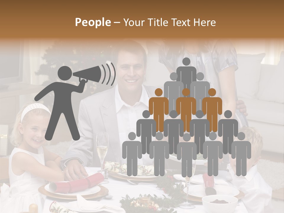 Family Celebrating Christmas PowerPoint Template