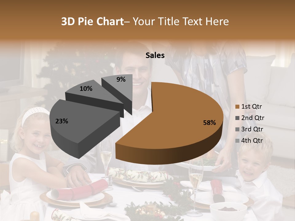 Family Celebrating Christmas PowerPoint Template