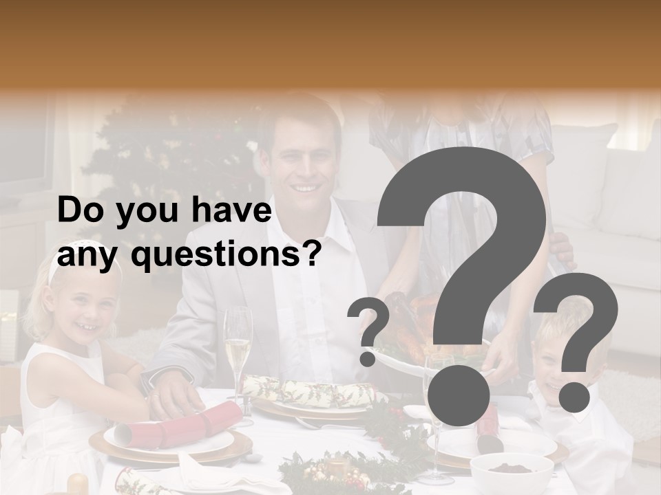 Family Celebrating Christmas PowerPoint Template