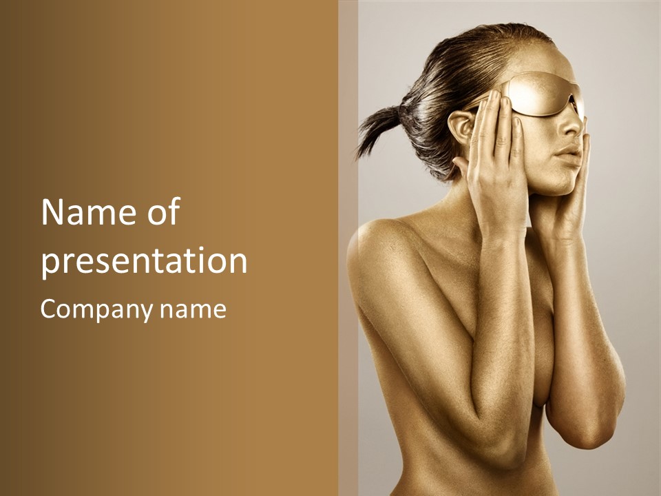 Bodypainting Gold PowerPoint Template