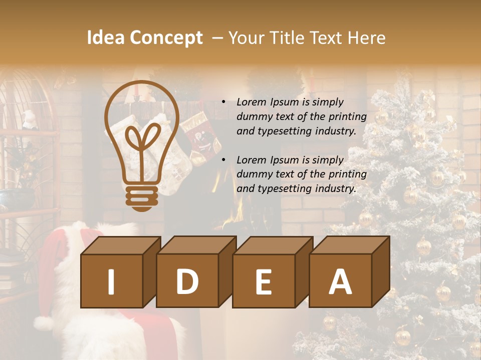 Christmas Interior Home PowerPoint Template