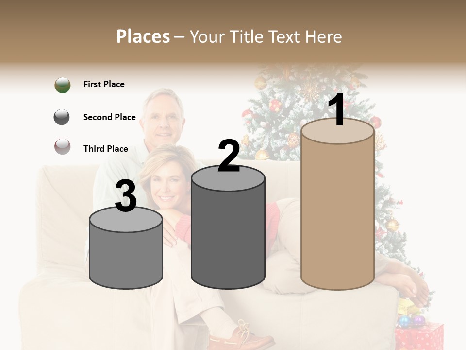 Happy Elderly Couples PowerPoint Template