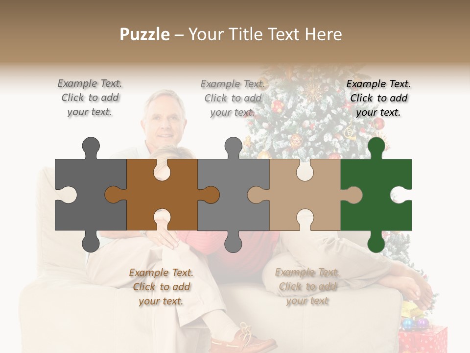 Happy Elderly Couples PowerPoint Template