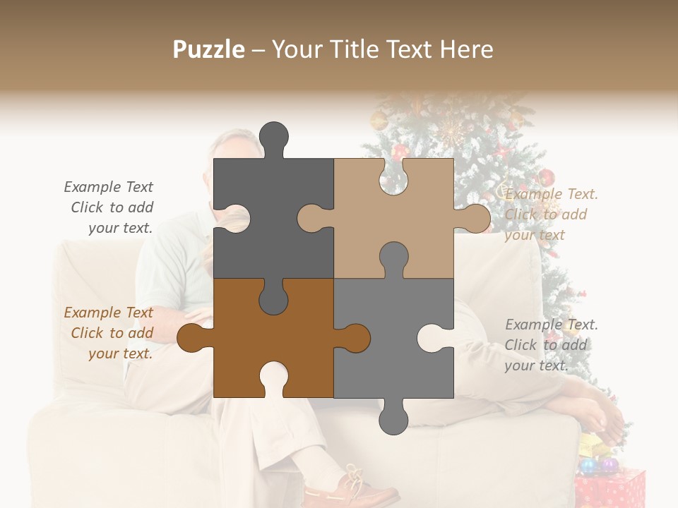 Happy Elderly Couples PowerPoint Template