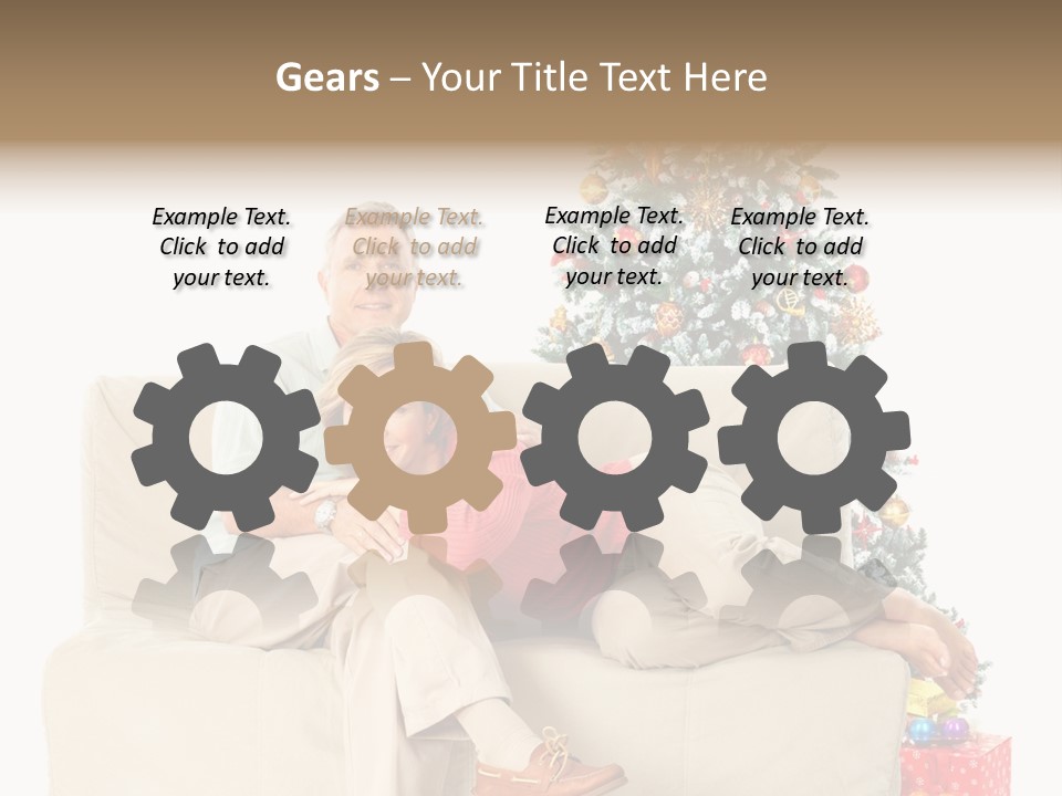 Happy Elderly Couples PowerPoint Template