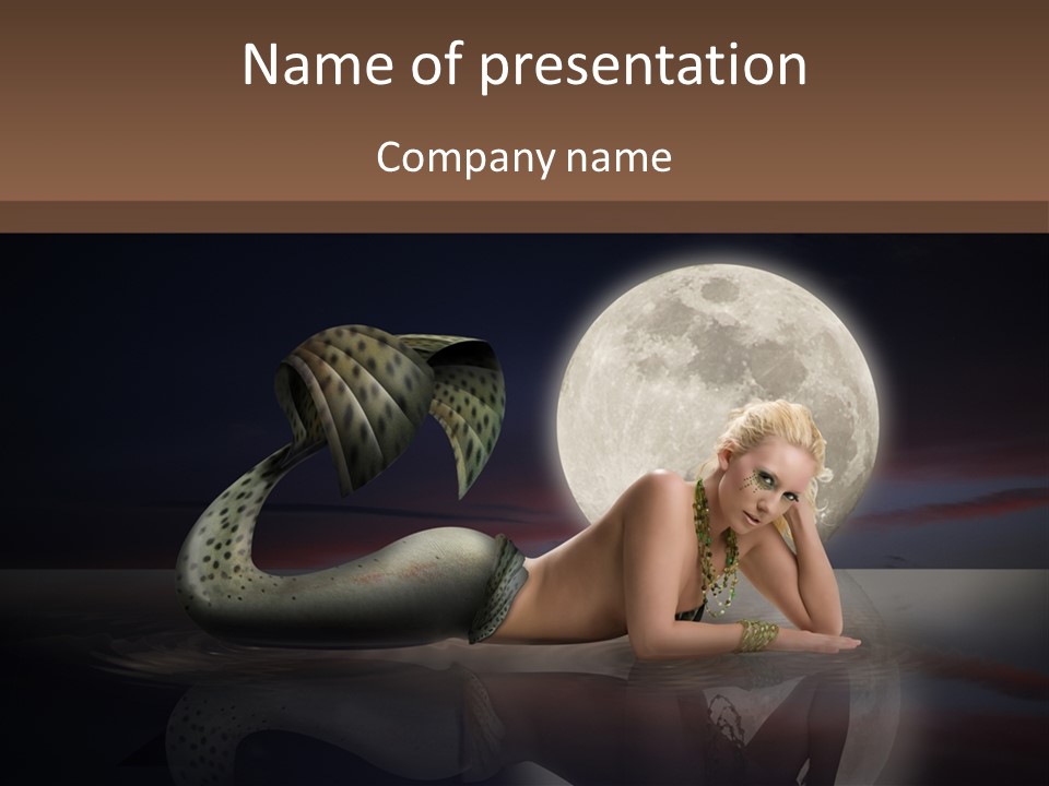 Full Moon Mermaids PowerPoint Template