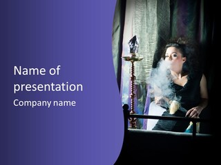 Hookah Women Beauty PowerPoint Template