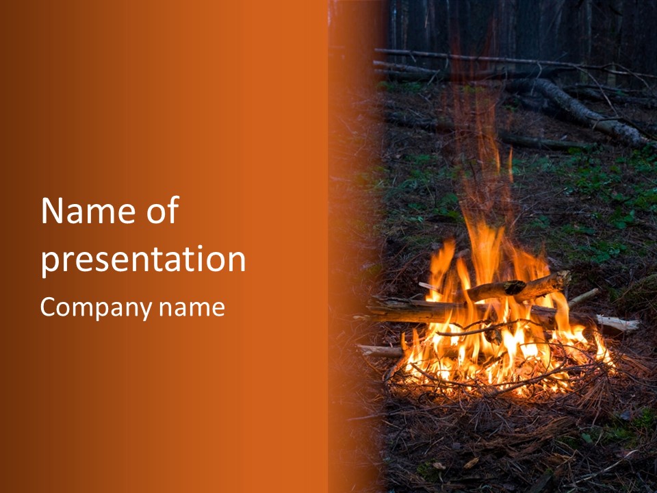 Light Flame Camp PowerPoint Template