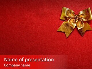 Gold Bow PowerPoint Template