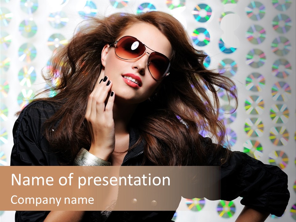 Woman Sunglasses PowerPoint Template