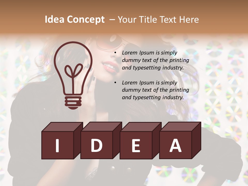 Woman Sunglasses PowerPoint Template