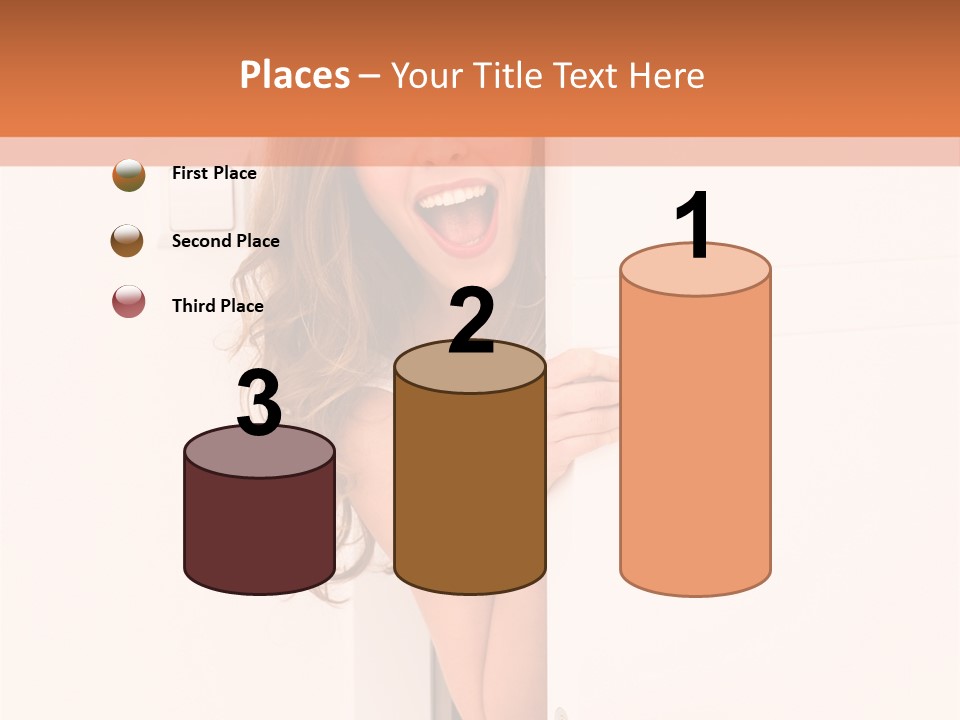 Woman Peeking PowerPoint Template