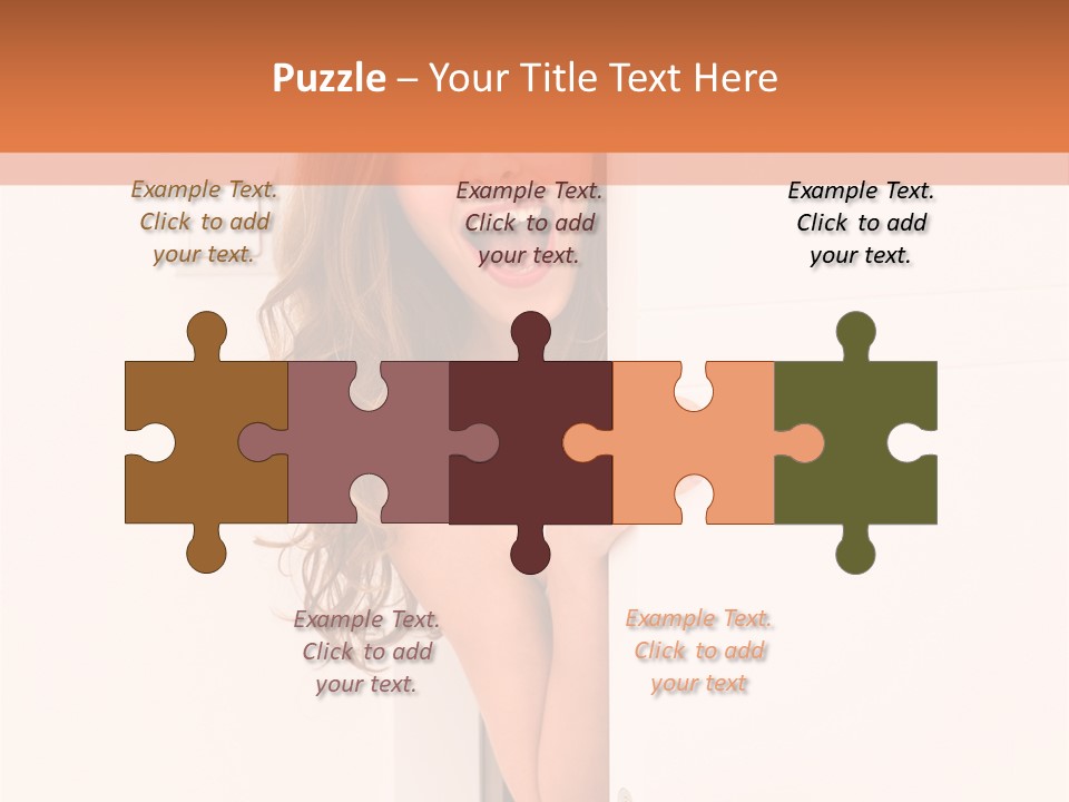 Woman Peeking PowerPoint Template