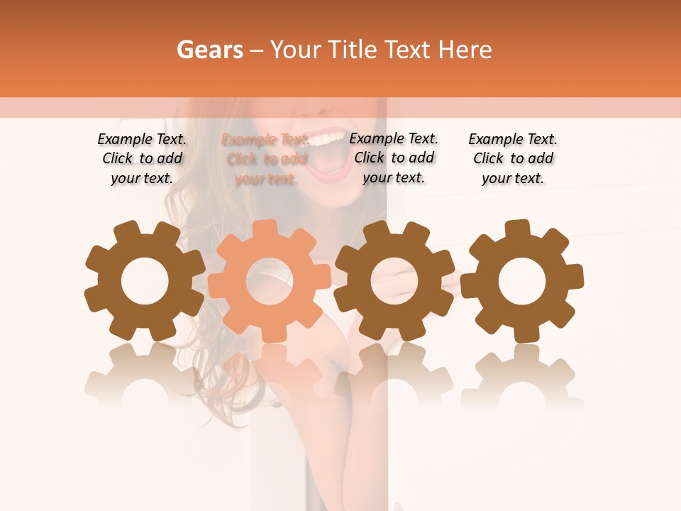 Woman Peeking PowerPoint Template