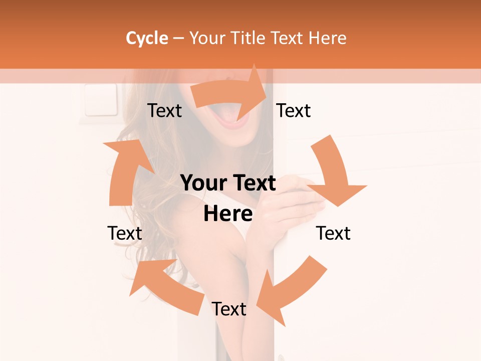 Woman Peeking PowerPoint Template