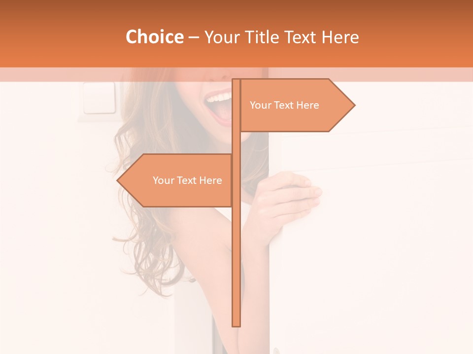 Woman Peeking PowerPoint Template