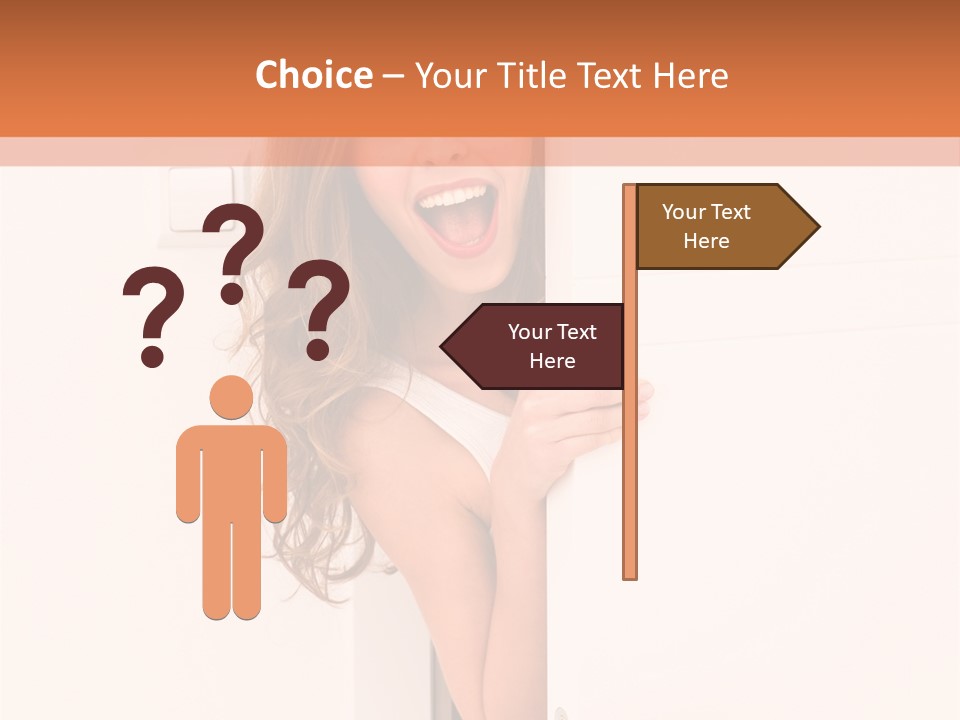 Woman Peeking PowerPoint Template