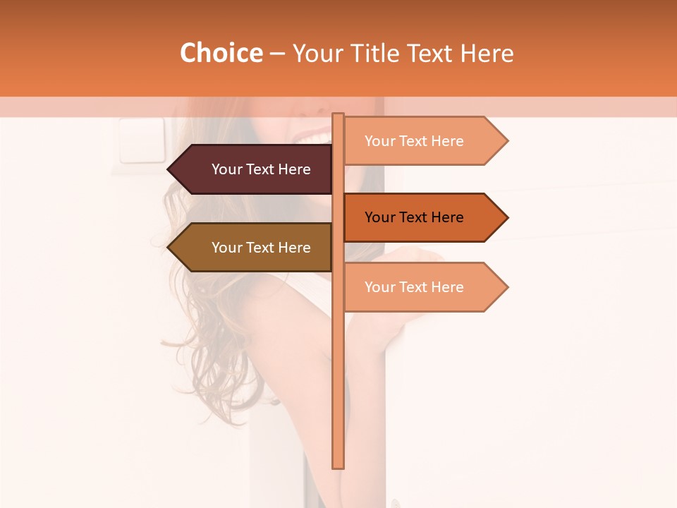 Woman Peeking PowerPoint Template