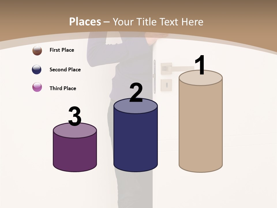 Woman Door PowerPoint Template