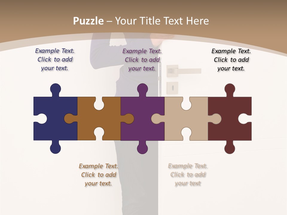 Woman Door PowerPoint Template