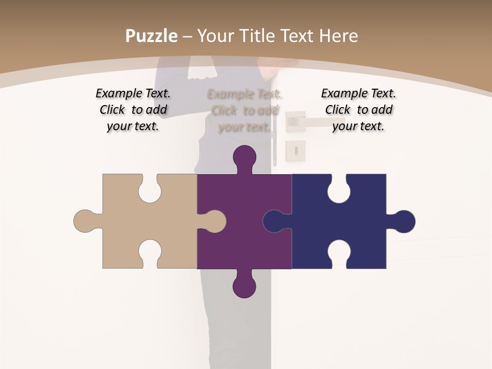 Woman Door PowerPoint Template