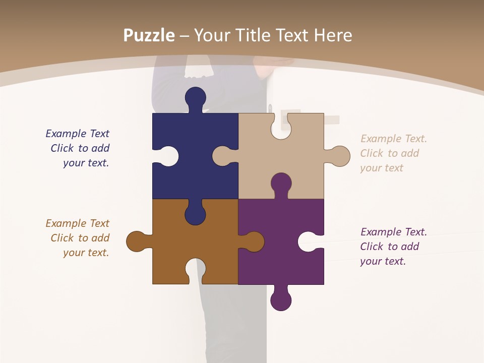 Woman Door PowerPoint Template