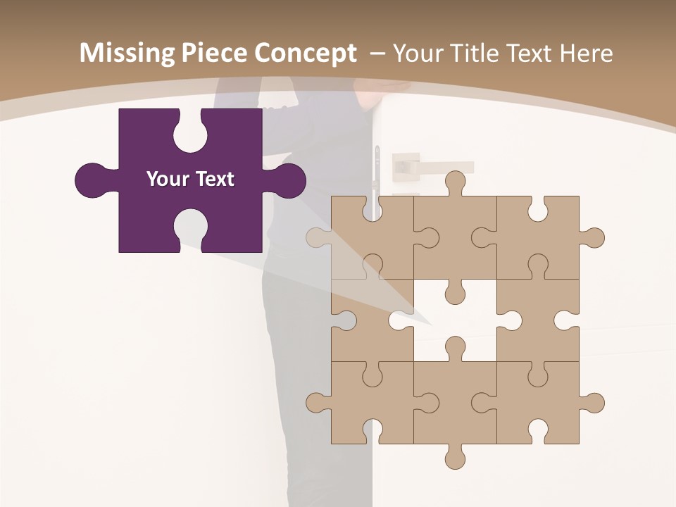 Woman Door PowerPoint Template