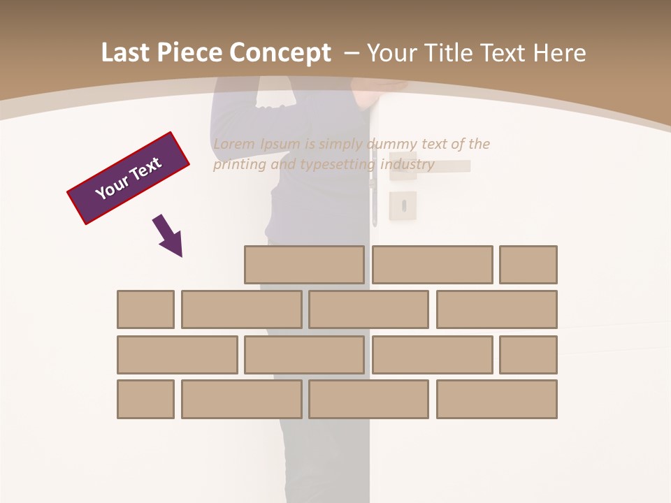 Woman Door PowerPoint Template