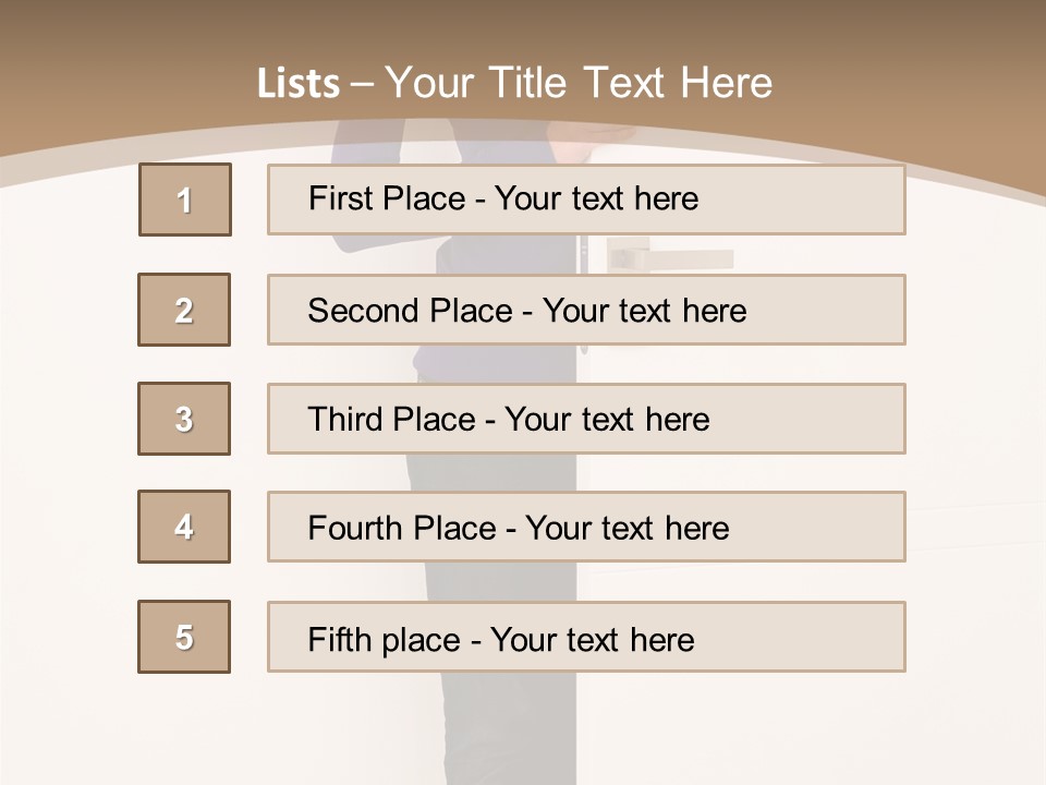 Woman Door PowerPoint Template