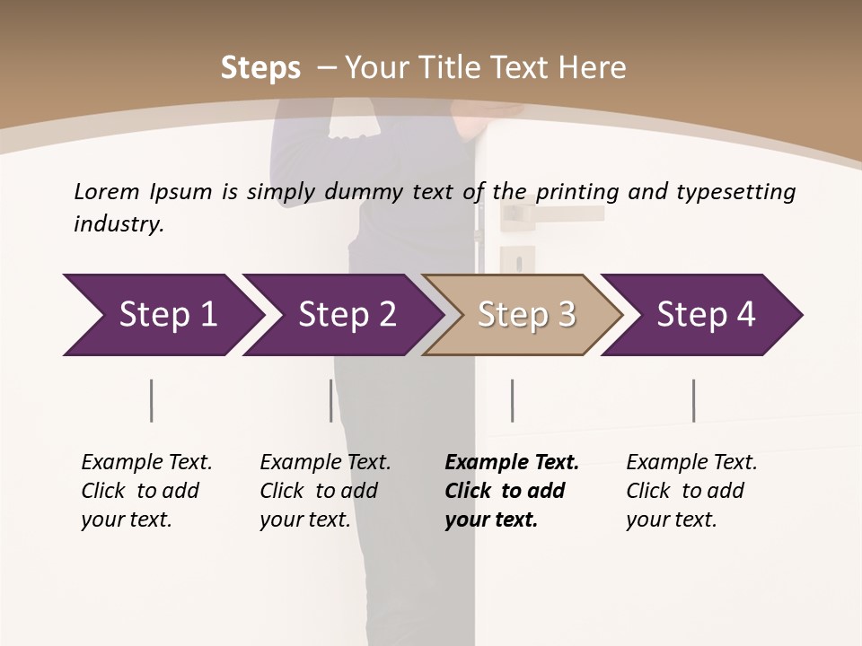 Woman Door PowerPoint Template