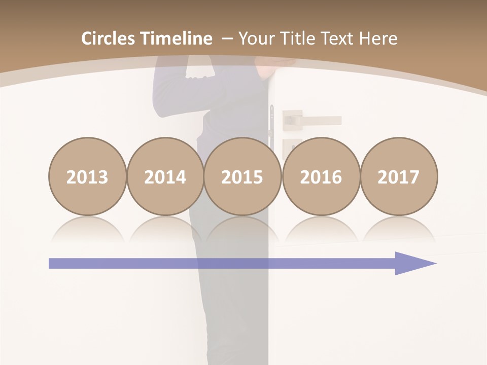 Woman Door PowerPoint Template