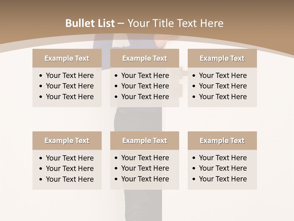 Woman Door PowerPoint Template