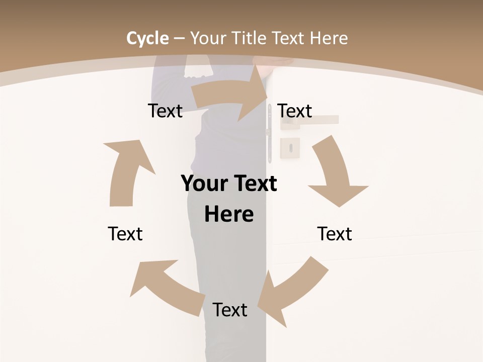 Woman Door PowerPoint Template