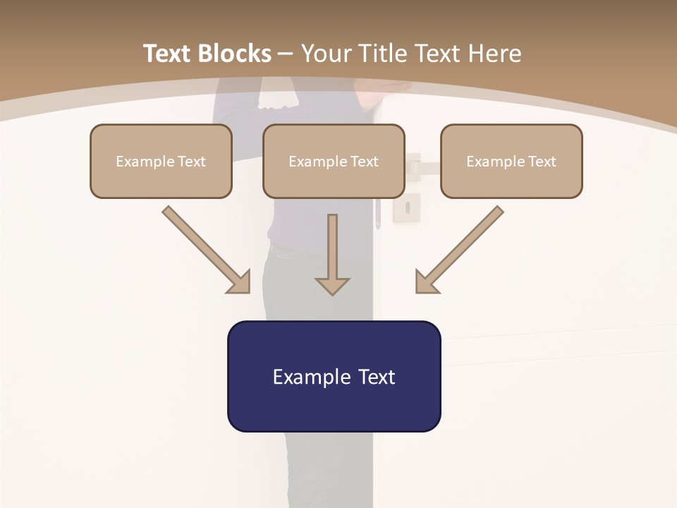 Woman Door PowerPoint Template